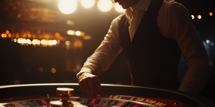 Antarmuka jaguarjitu Live Roulette di layar ponsel Android menampilkan kontrol taruhan dan roda roulette